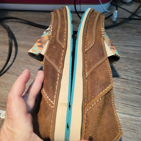 Ariat Southwest Pattern Leather Slip On Shoe Ladies Size 8 - Picture 5 of 9